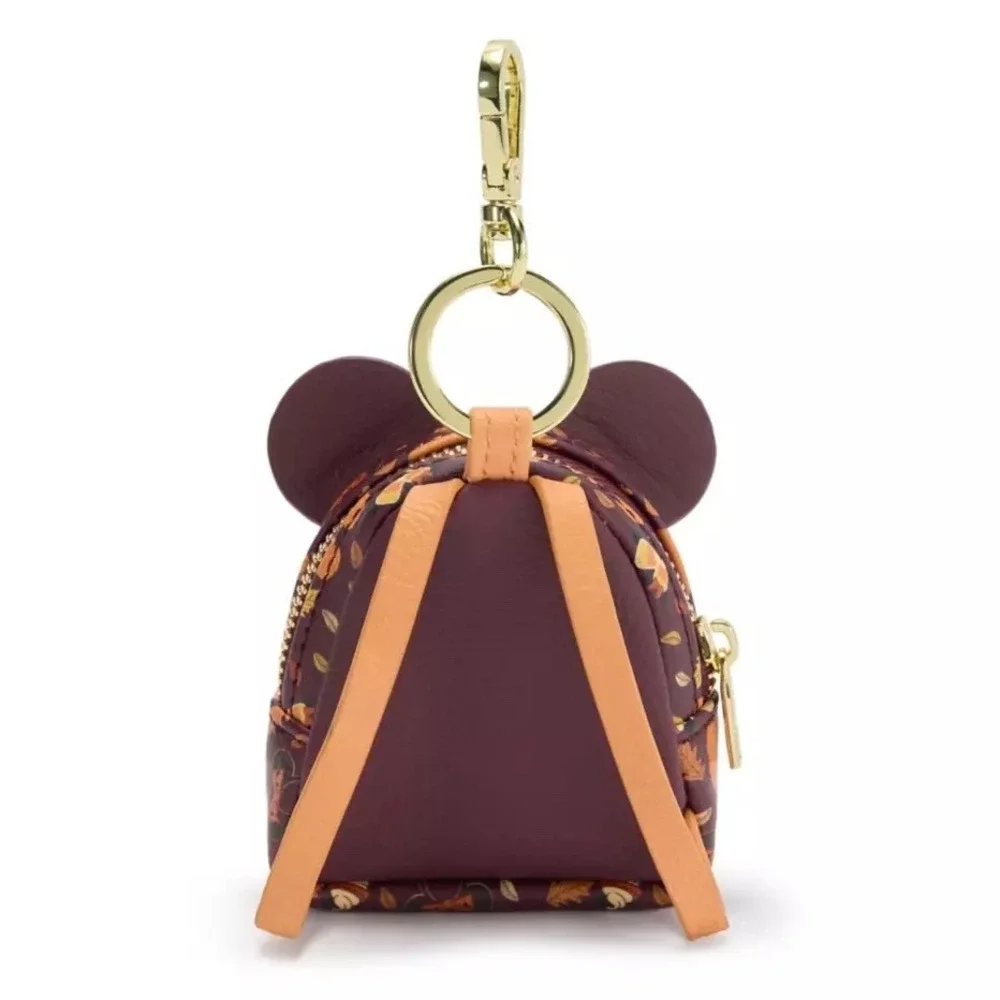 NWT Disney Park Loungefly Mickey Ears Fall Pumpkins Mini Backpack Keychain Charm